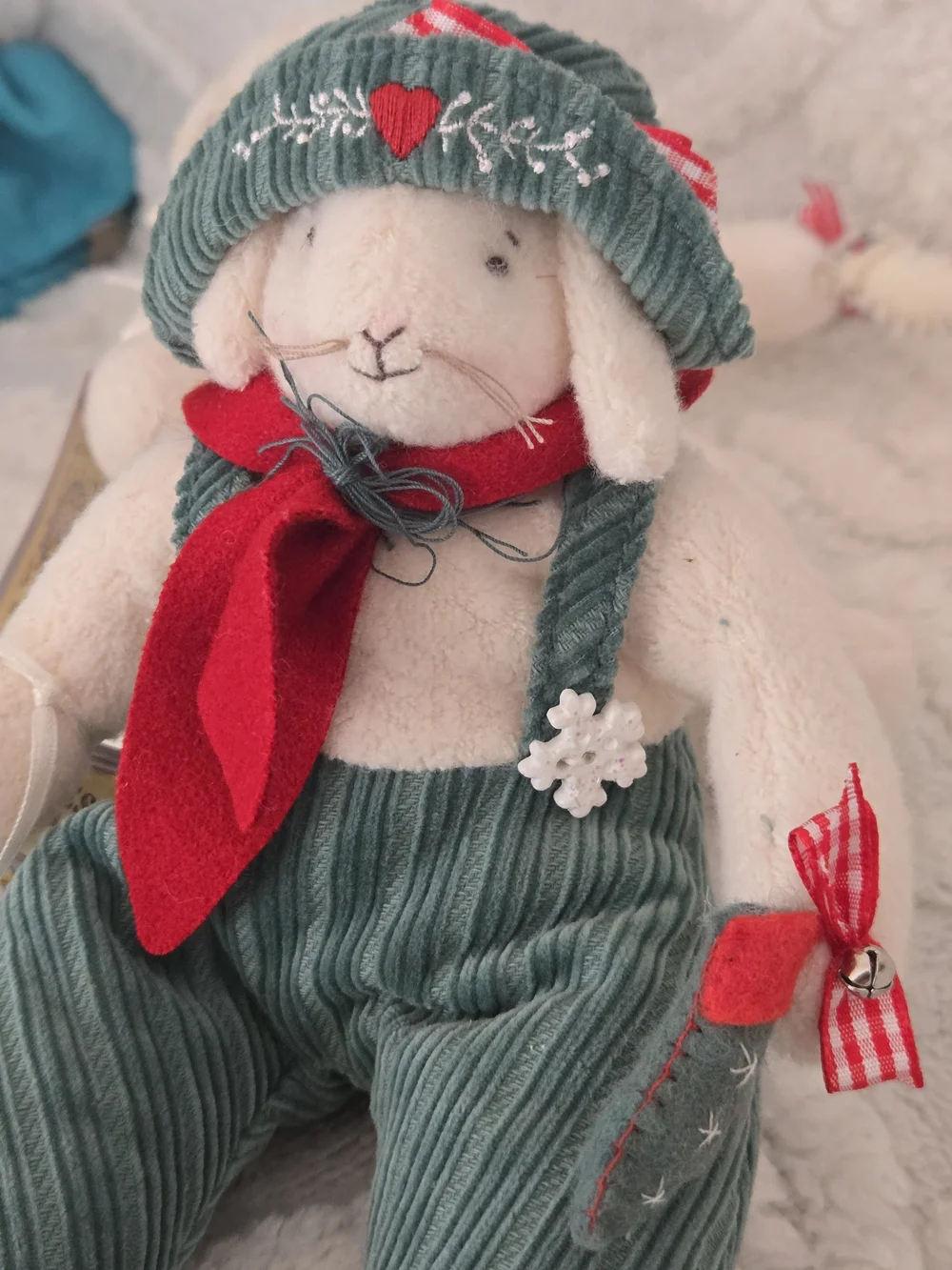 Bunnies By The Bay Plush Lamb Pair Holiday Stuffed Rabbit Cottagecore Decor